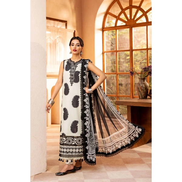 Pakistani clothing brands Maria B M. Basics Unstitched Eid II Lawn 25’, unstitched 3-piece lawn suit, MB-D-11B, front