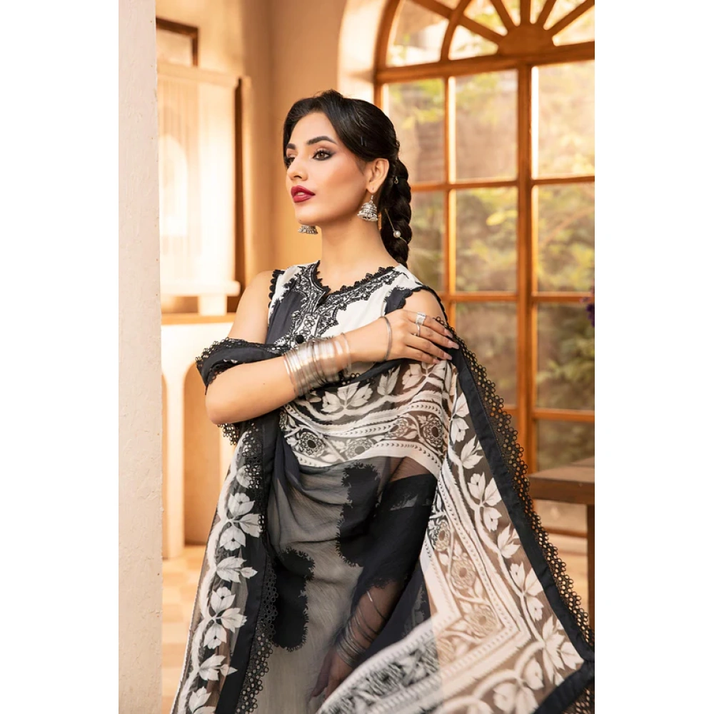 Pakistani clothing brands Maria B M. Basics Unstitched Eid II Lawn 25’, unstitched 3-piece lawn suit, MB-D-11B, dupatta