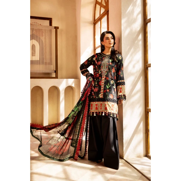 Pakistani clothing brands Maria B M. Basics Unstitched Eid II Lawn 25’, unstitched 3-piece lawn suit, MB-D-01A, front