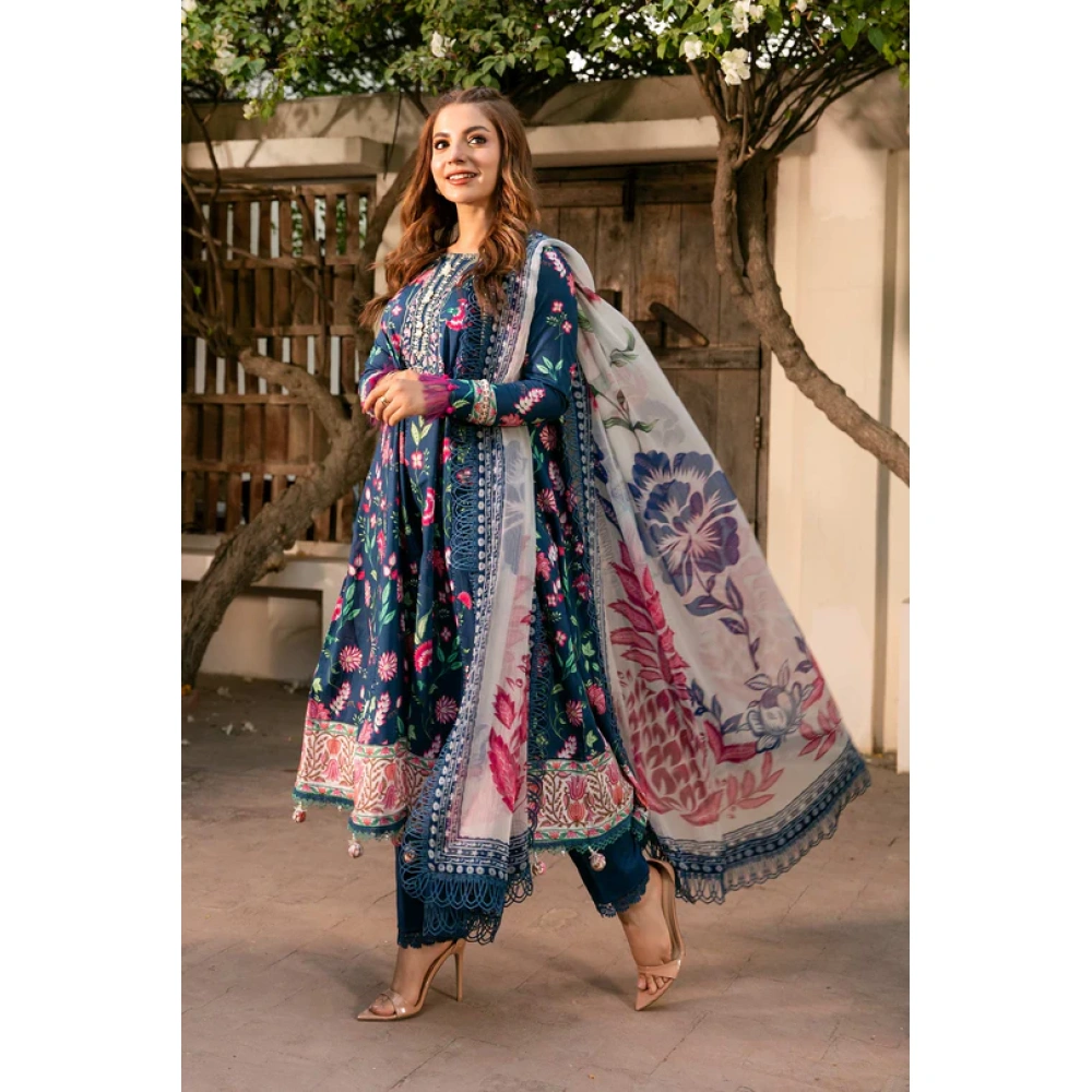 Pakistani clothing brands Maria B M. Basics Unstitched Eid II Lawn 25’, unstitched 3-piece lawn suit, MB-D-01b, salwar, kameez and dupatta
