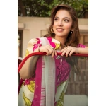 Pakistani clothing brands Maria B M. Basics Unstitched Eid II Lawn 25’, unstitched 3-piece lawn suit, MB-D-02b, front dupatta