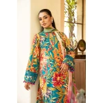 Pakistani clothing brands Maria B M. Basics Unstitched Eid II Lawn 25’, unstitched 3-piece lawn suit, MB-D-03a, front shirt design