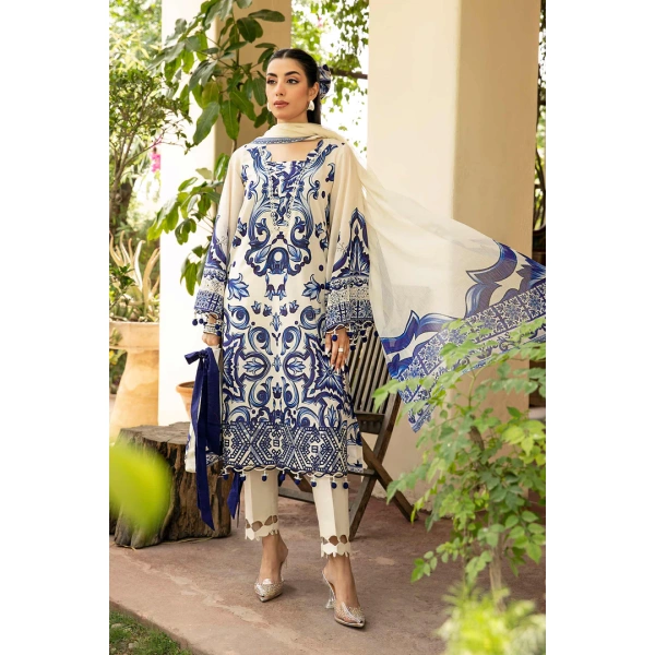 Pakistani clothing brands Maria B M. Basics Unstitched Eid II Lawn 25’, unstitched 3-piece lawn suit, MB-D-04a, front