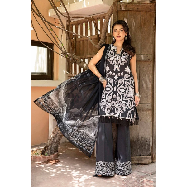 Pakistani clothing brands Maria B M. Basics Unstitched Eid II Lawn 25’, unstitched 3-piece lawn suit, MB-D-04B, front
