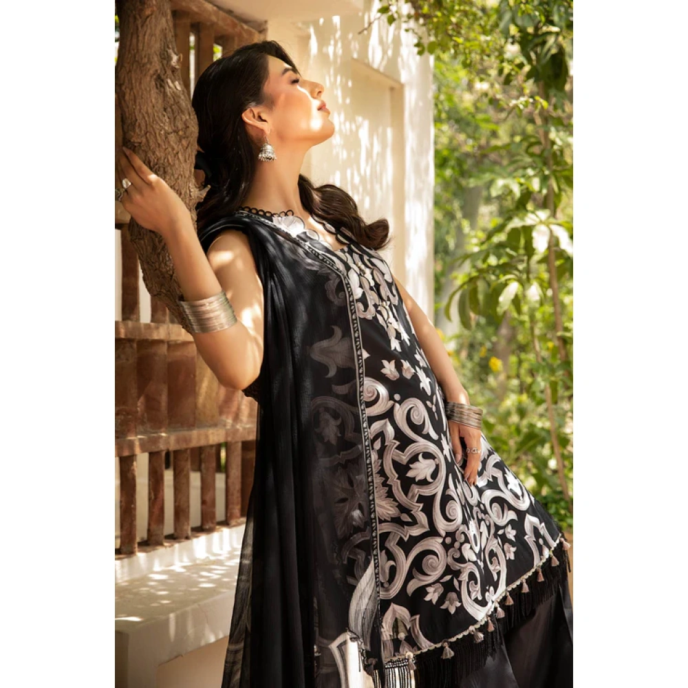 Pakistani clothing brands Maria B M. Basics Unstitched Eid II Lawn 25’, unstitched 3-piece lawn suit, MB-D-04B, shirt and dupatta