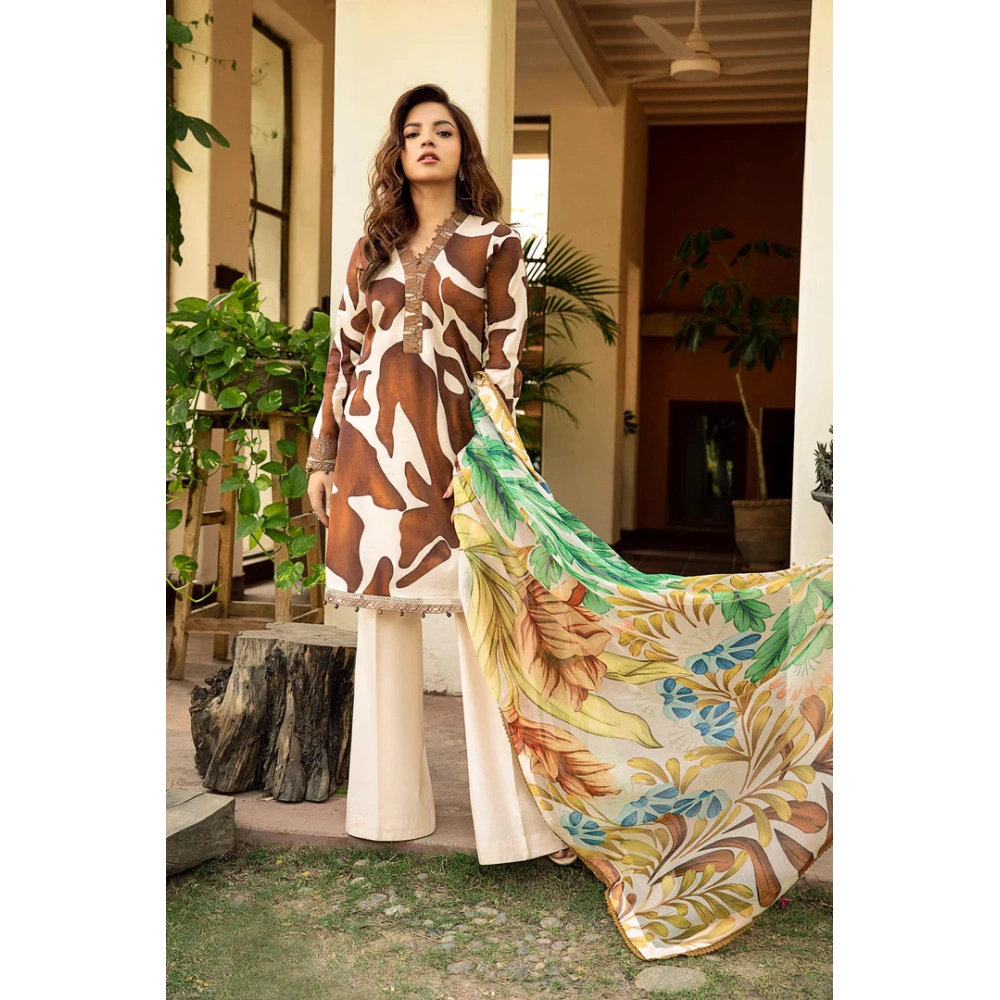 Pakistani clothing brands Maria B M. Basics Unstitched Eid II Lawn 25’, unstitched 3-piece lawn suit, MB-D-05a, front