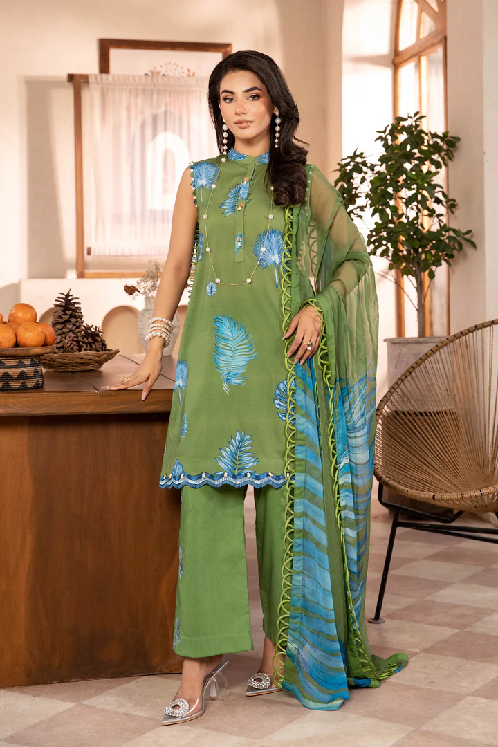 Pakistani clothing brands Maria B M. Basics Unstitched Eid II Lawn 25’, unstitched 3-piece lawn suit, MB-D-06a, front