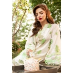 Pakistani clothing brands Maria B M. Basics Unstitched Eid II Lawn 25’, unstitched 3-piece lawn embroidered suit, MB-D-06B, front shirt and neck design