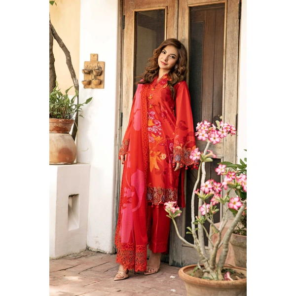 Pakistani clothing brands Maria B M. Basics Unstitched Eid II Lawn 25’, unstitched 3-piece lawn suit, MB-D-07a, front