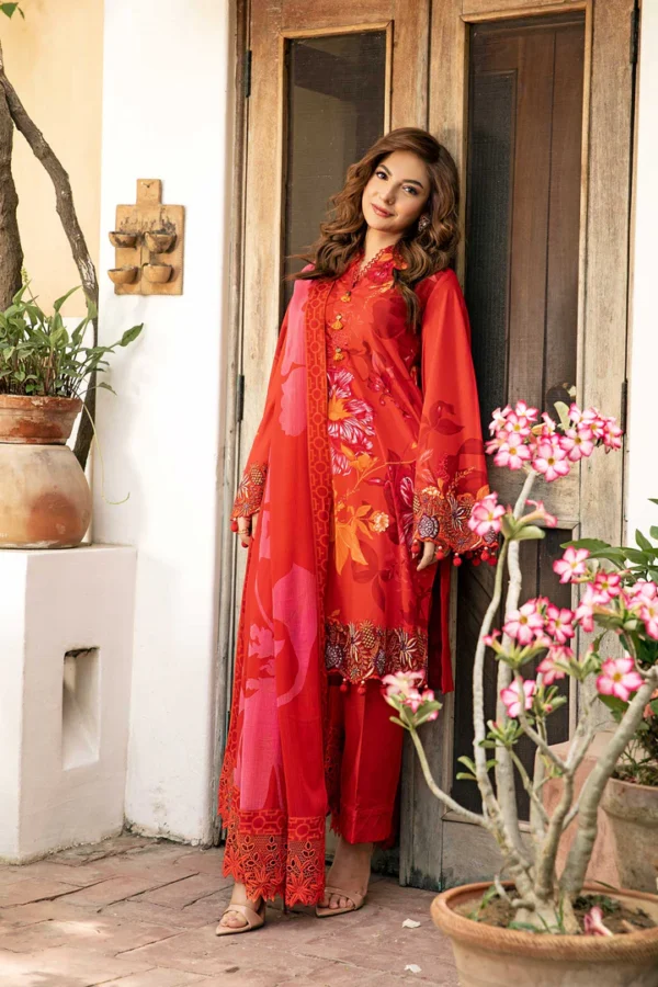 Pakistani clothing brands Maria B M. Basics Unstitched Eid II Lawn 25’, unstitched 3-piece lawn suit, MB-D-07a, front