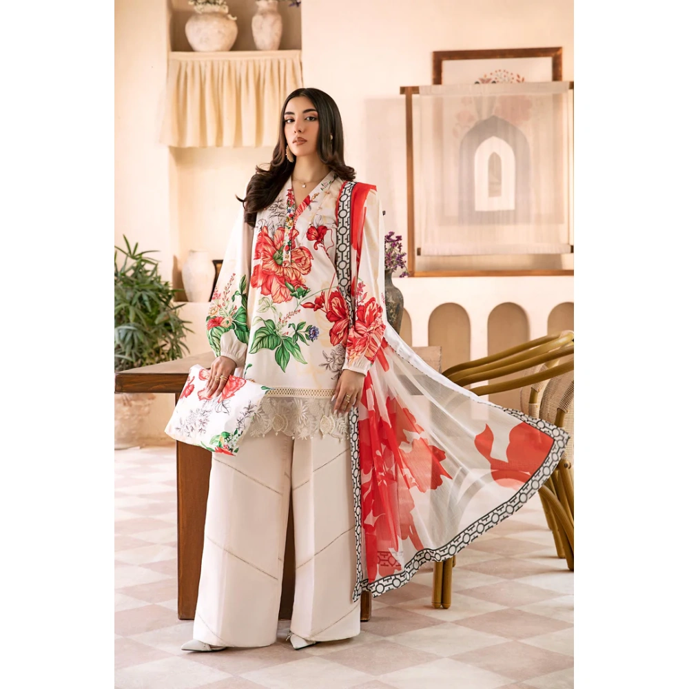 Pakistani clothing brands Maria B M. Basics Unstitched Eid II Lawn 25’, unstitched 3-piece lawn suit, MB-D-067b, front