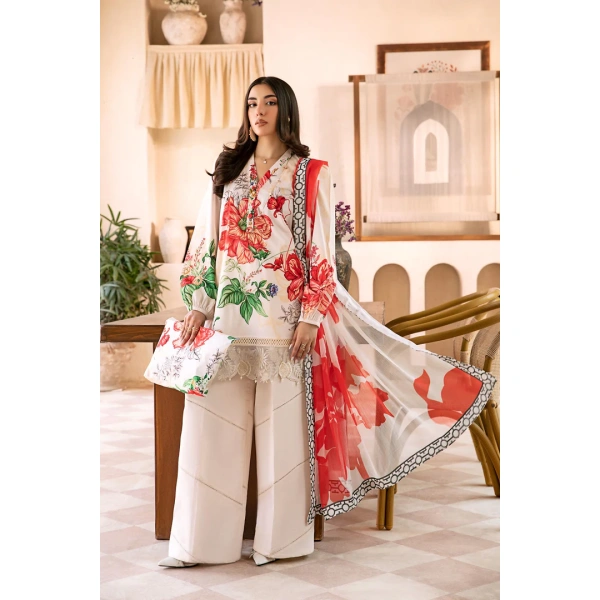 Pakistani clothing brands Maria B M. Basics Unstitched Eid II Lawn 25’, unstitched 3-piece lawn suit, MB-D-067b, front