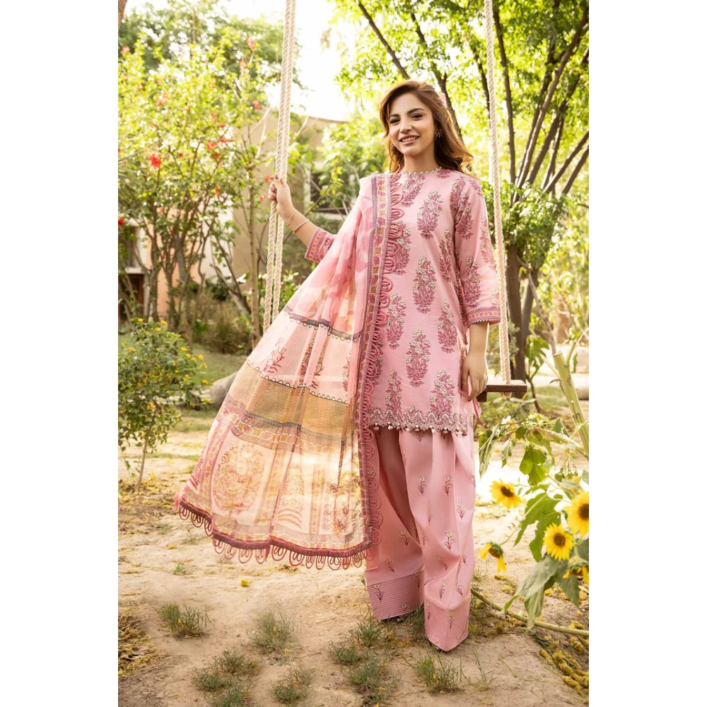 Pakistani clothing brands Maria B M. Basics Unstitched Eid II Lawn 25’, unstitched 3-piece lawn suit, MB-D-08A, front