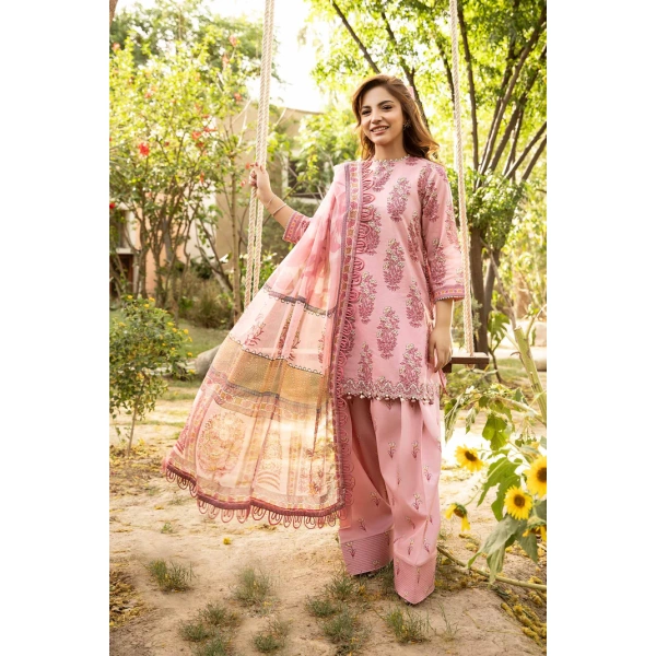 Pakistani clothing brands Maria B M. Basics Unstitched Eid II Lawn 25’, unstitched 3-piece lawn suit, MB-D-08A, front