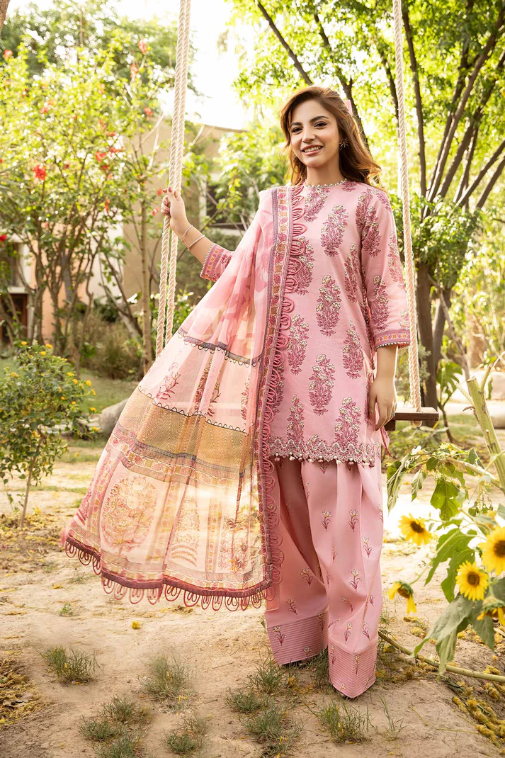 Pakistani clothing brands Maria B M. Basics Unstitched Eid II Lawn 25’, unstitched 3-piece lawn suit, MB-D-08A, front