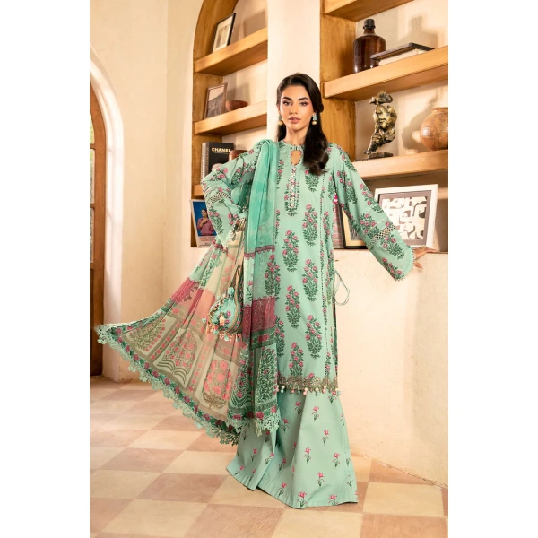 Pakistani clothing brands Maria B M. Basics Unstitched Eid II Lawn 25’, unstitched 3-piece lawn suit, MB-D-08B, front