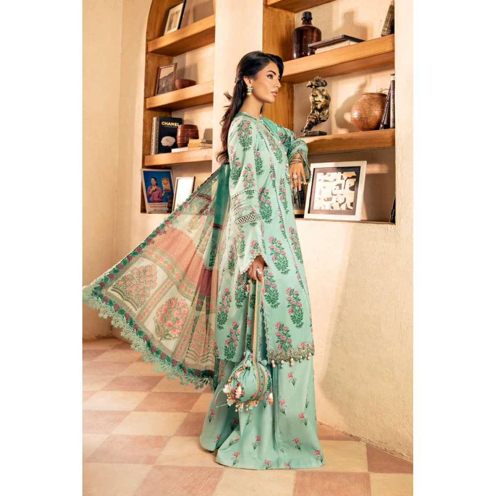 Pakistani clothing brands Maria B M. Basics Unstitched Eid II Lawn 25’, unstitched 3-piece lawn suit, MB-D-08B, front