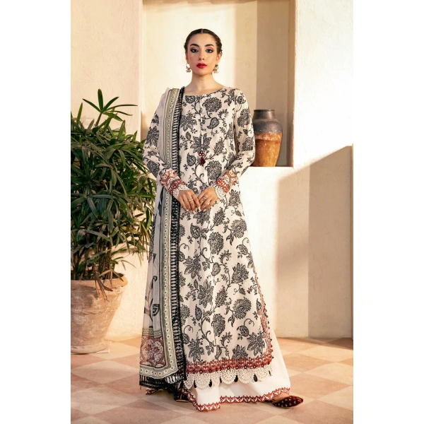 Pakistani clothing brands Maria B M. Basics Unstitched Eid II Lawn 25’, unstitched 3-piece lawn suit, MB-D-09A, front