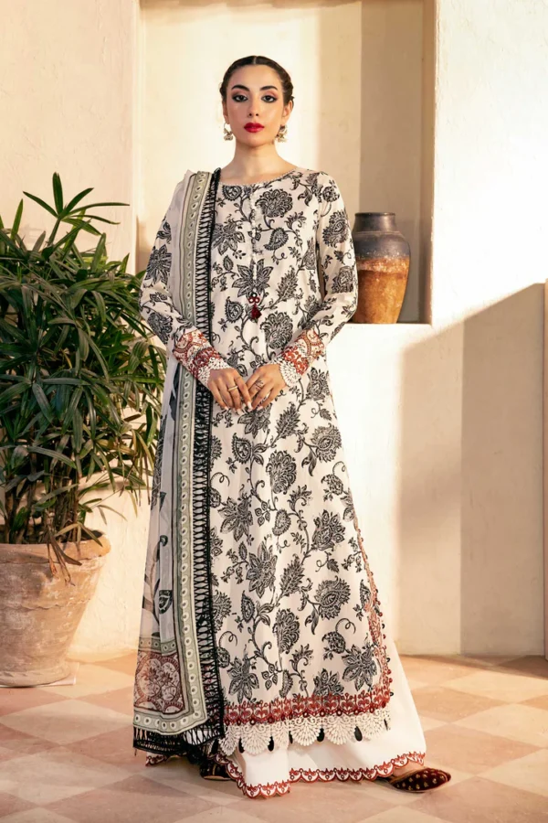 Pakistani clothing brands Maria B M. Basics Unstitched Eid II Lawn 25’, unstitched 3-piece lawn suit, MB-D-09A, front