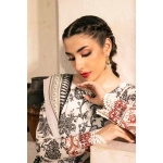 Pakistani clothing brands Maria B M. Basics Unstitched Eid II Lawn 25’, unstitched 3-piece lawn suit, MB-D-09A, front shirt