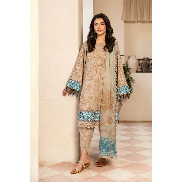 Pakistani clothing brands Maria B M. Basics Unstitched Eid II Lawn 25’, unstitched 3-piece lawn suit, MB-D-09B, front