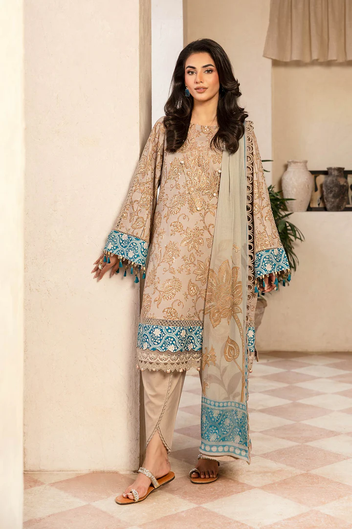Pakistani clothing brands Maria B M. Basics Unstitched Eid II Lawn 25’, unstitched 3-piece lawn suit, MB-D-09B, front