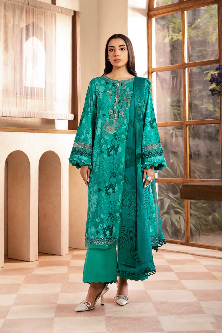 Pakistani clothing brands Maria B M. Basics Unstitched Eid II Lawn 25’, unstitched 3-piece lawn suit, MB-D-10a, front