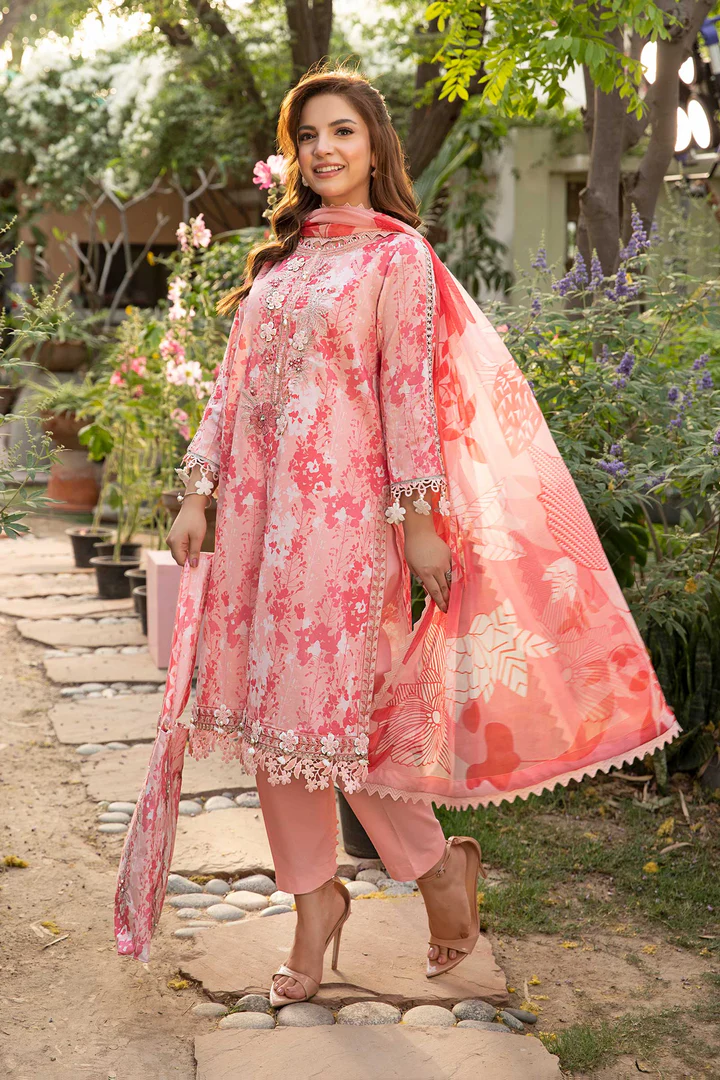 Pakistani clothing brands Maria B M. Basics Unstitched Eid II Lawn 25’, unstitched 3-piece lawn suit, MB-D-10b, front