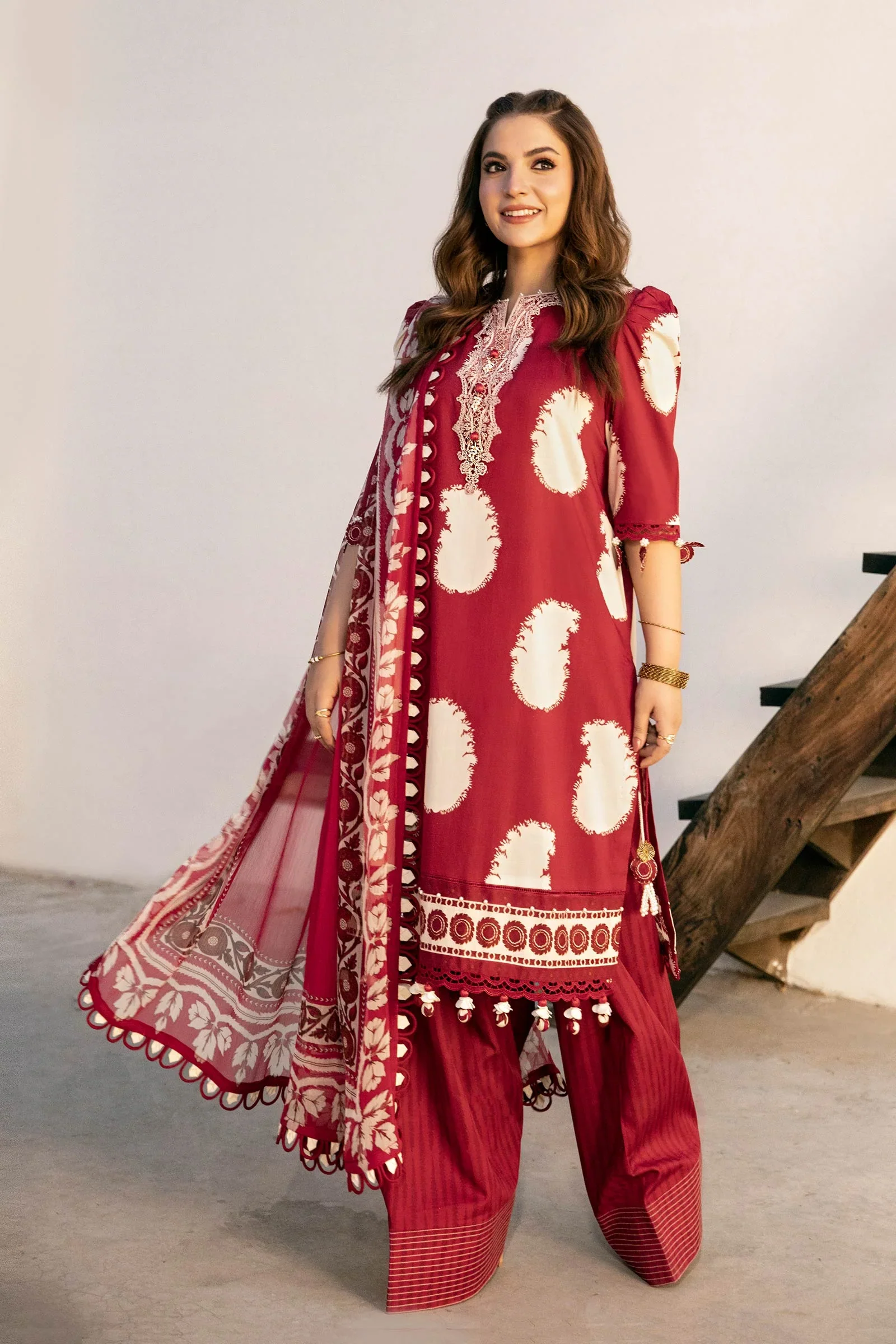 Pakistani clothing brands Maria B M. Basics Unstitched Eid II Lawn 25’, unstitched 3-piece lawn suit, MB-D-11A, front