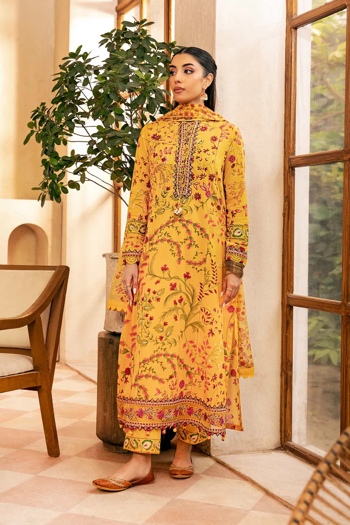 Pakistani clothing brands Maria B M. Basics Unstitched Eid II Lawn 25’, unstitched 3-piece lawn suit, MB-D-12A, front