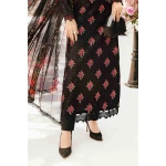 Pakistani clothing brands Maria B M.Prints Unstitched Eid II 2025’, 3-piece lawn suit, MPT-2601-B, front shirt daman and trouser design
