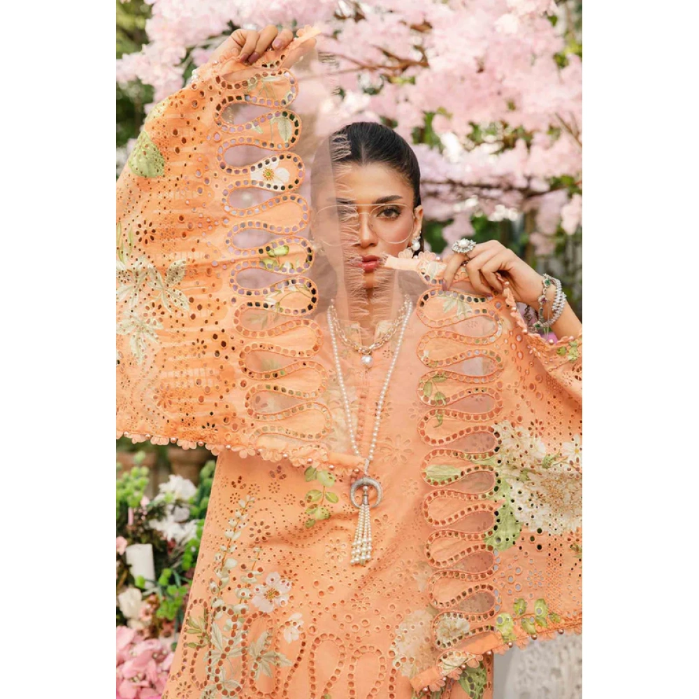 Maria B M. Prints Unstitched Eid II 2025’ “MPT-2602-A”, 3-piece Pakistani designer lawn suits in the UK- Zee Collections. SLEEVES