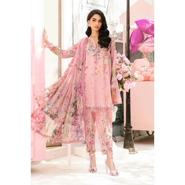 Pakistani clothing brands Maria B M.Prints Unstitched Eid II 2025’, 3-piece lawn suit, MPT-2603-B, front