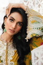 Shop “MPT-2604-B” Maria B M. Prints Unstitched Eid II 2025’, 3-piece Pakistani designer lawn suits for the summer season in the UK- Zee Collections. sleeves and neck design