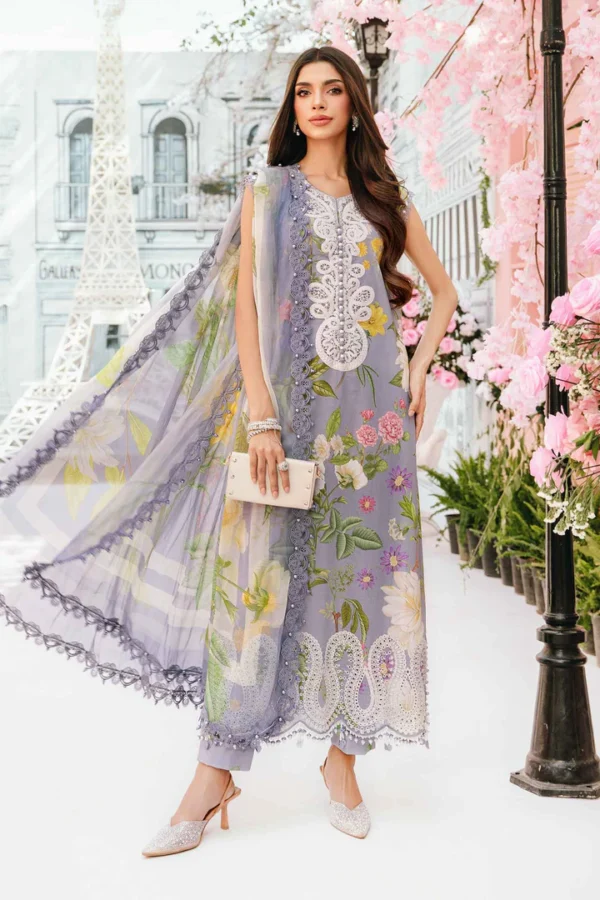 Maria B M.Prints Eid II 2025 unstitched 3-piece lawn suit MPT-2604-A front view