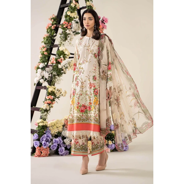 Pakistani clothing brands Maria B M.Prints Unstitched Eid II 2025’, 3-piece lawn suit, MPT-2605-A, front