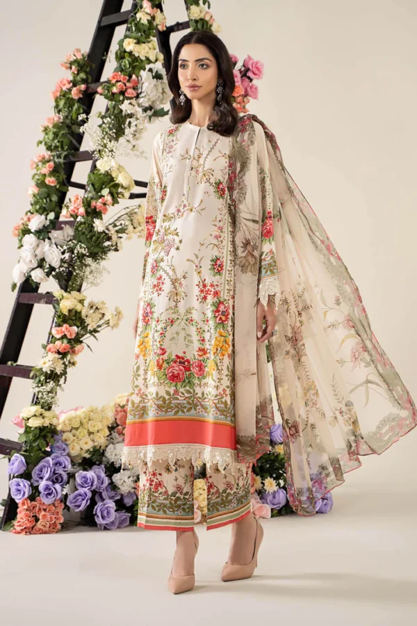 Maria B M.Prints Eid II 2025 unstitched 3-piece lawn suit MPT-2605-A front view