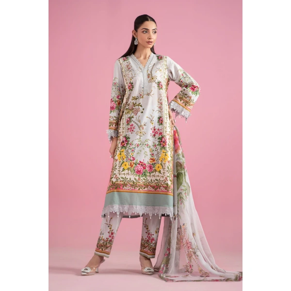 Pakistani clothing brands Maria B M.Prints Unstitched Eid II 2025’, 3-piece lawn suit, MPT-2605-B, front