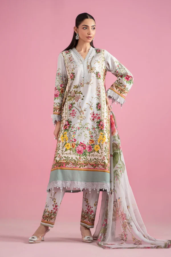 Maria B M.Prints Eid II 2025 unstitched 3-piece lawn suit MPT-2605-B front view