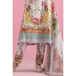 Pakistani clothing brands Maria B M.Prints Unstitched Eid II 2025’, 3-piece lawn suit, MPT-2605-B, front shirt daman