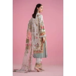 Pakistani clothing brands Maria B M.Prints Unstitched Eid II 2025’, 3-piece lawn suit, MPT-2605-B, front back