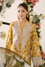 Pakistani clothing brands Maria B M.Prints Unstitched Eid II 2025’, 3-piece lawn suit, MPT-2606-A, front shirt