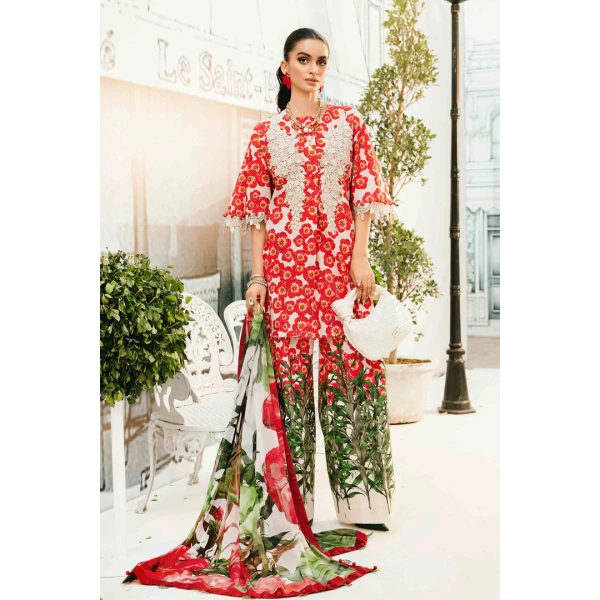 Pakistani clothing brands Maria B M.Prints Unstitched Eid II 2025’, 3-piece lawn suit, MPT-2606-B, front