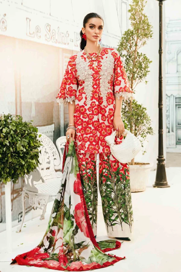Maria B M.Prints Eid II 2025 unstitched 3-piece lawn suit MPT-2606-B front view