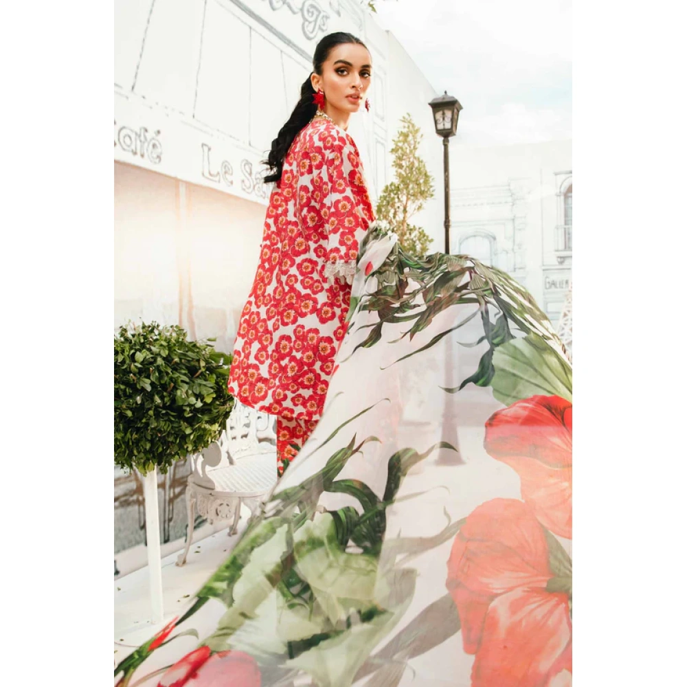 Pakistani clothing brands Maria B M.Prints Unstitched Eid II 2025’, 3-piece lawn suit, MPT-2606-B, back