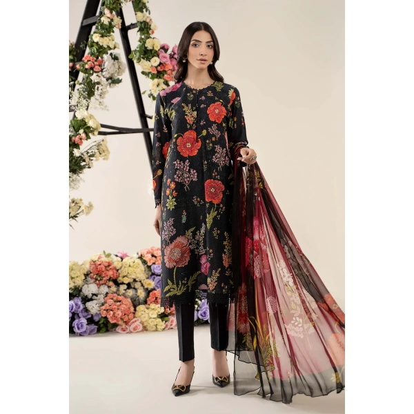 Maria B M. Prints Unstitched Eid II 2025’ “MPT-2607-B”, 3-piece Pakistani designer lawn suits in the UK- Zee Collections. FRONT