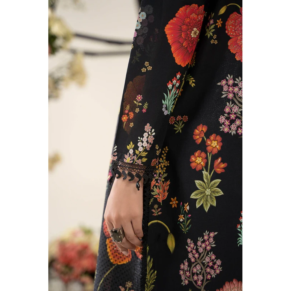 Maria B M. Prints Unstitched Eid II 2025’ “MPT-2607-B”, 3-piece Pakistani designer lawn suits in the UK- Zee Collections. sleeves