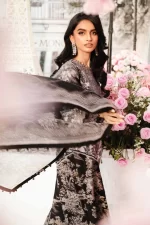 Maria B M. Prints Unstitched Eid II 2025’ “MPT-2608-B”, 3-piece Pakistani designer lawn suits in the UK- Zee Collections. dupatta