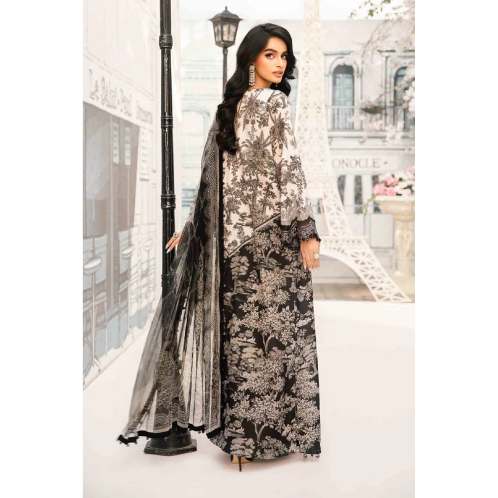 Maria B M. Prints Unstitched Eid II 2025’ “MPT-2608-B”, 3-piece Pakistani designer lawn suits in the UK- Zee Collections. back