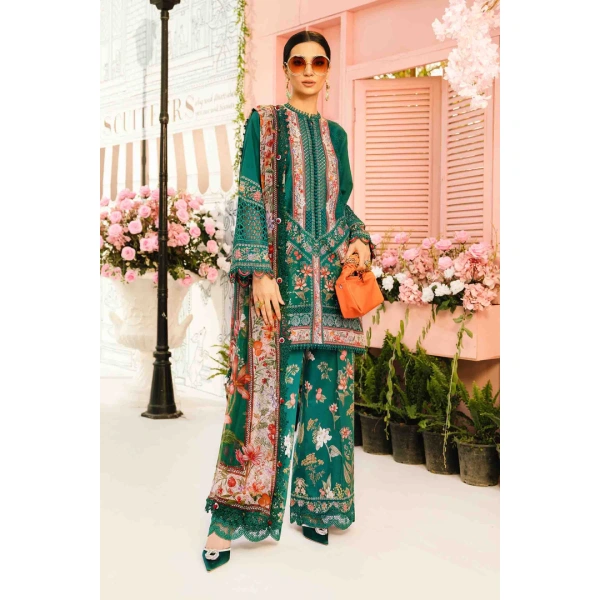 Pakistani clothing brands Maria B M.Prints Unstitched Eid II 2025’, 3-piece lawn suit, MPT-2610-A, front